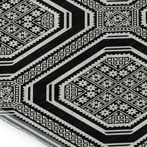 HomeRoots 5' X 8' Modern Geometric Washable Area Rug with UV Protection, Stain Resistance & Non-Slip Backing 693770