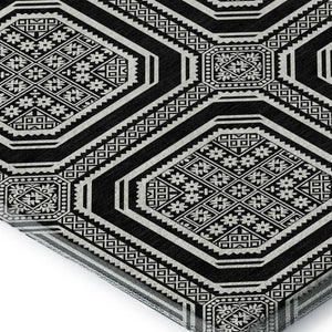 HomeRoots 8' Modern Black Ivory Gray Geometric Area Rug – Washable, UV-Protected, Stain-Resistant Design! 693772