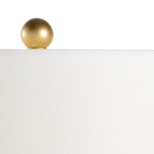 Chelsea House Chicago Metallic Gold Table Lamp With Crystal Accents, 32.5" Slim Transitional Accent Light For Rooms 69378