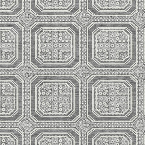 HomeRoots 10' X 14' Gray Geometric Washable Area Rug – Stain-Resistant, UV Protected, Ideal for Busy Homes! 693798