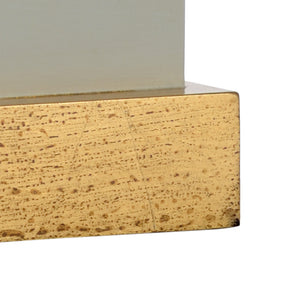 Chelsea House Satterfield Lamp — Warm Gray Lacquered Wood With Antique Gold Base, Transitional 28.5" Table Lamp 69380