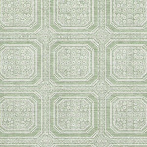 HomeRoots 10' X 14' Mint Green & Ivory Geometric Washable Area Rug – Durable, Stylish, UV Protected & Non-Slip! 693810