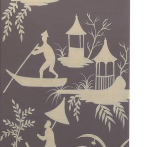 Chelsea House Chinoiserie Hand-Painted Plum Lacquer Panel Lamp With Antique Gold Accents For Elegant Spaces 69382