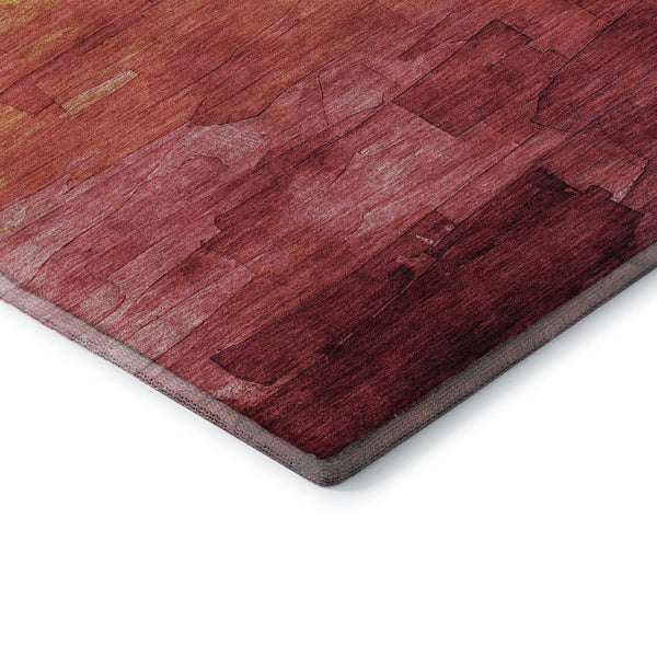HomeRoots 8' Blush Orange & Pink Striped Washable Area Rug - Durable, UV-Protected, Kid & Pet Friendly Design 693850