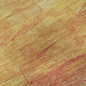 HomeRoots 8' Blush Orange & Pink Striped Washable Area Rug - Durable, UV-Protected, Kid & Pet Friendly Design 693850