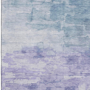 HomeRoots 5' X 8' Denim Blue Striped Area Rug - Washable, UV-Protected, Stain Resistant for Busy Homes 693854
