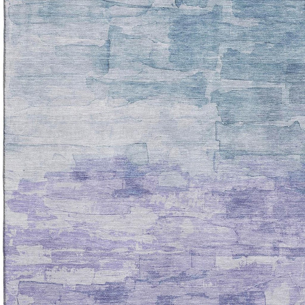 HomeRoots 5' X 8' Denim Blue Striped Area Rug - Washable, UV-Protected, Stain Resistant for Busy Homes 693854