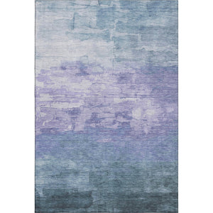 HomeRoots 8' Coastal-Inspired Denim Blue Striped Area Rug with UV Protection - Durable, Stain Resistant, Easy Care 693856