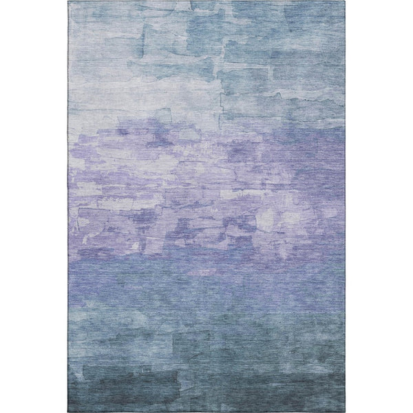 HomeRoots 8' Coastal-Inspired Denim Blue Striped Area Rug with UV Protection - Durable, Stain Resistant, Easy Care 693856