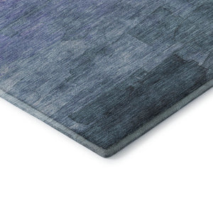 HomeRoots 8' Coastal-Inspired Denim Blue Striped Area Rug with UV Protection - Durable, Stain Resistant, Easy Care 693856