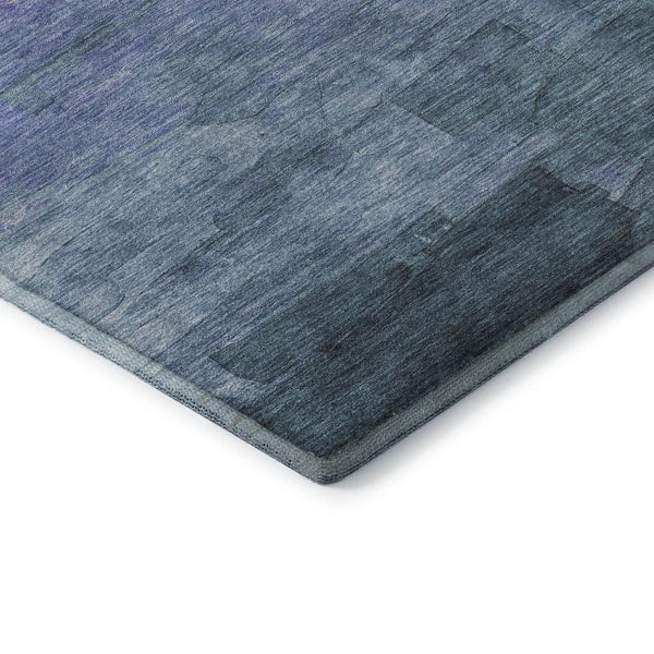 HomeRoots 8' Coastal-Inspired Denim Blue Striped Area Rug with UV Protection - Durable, Stain Resistant, Easy Care 693856