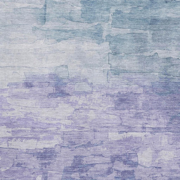 HomeRoots 8' Coastal-Inspired Denim Blue Striped Area Rug with UV Protection - Durable, Stain Resistant, Easy Care 693856