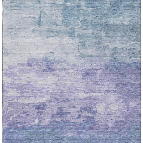 HomeRoots 8' Coastal-Inspired Denim Blue Striped Area Rug with UV Protection - Durable, Stain Resistant, Easy Care 693856