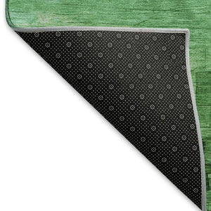 HomeRoots 10' X 14' Green And Teal Striped Area Rug – Durable, Washable, UV-Protected for Busy Homes & Pets 693864