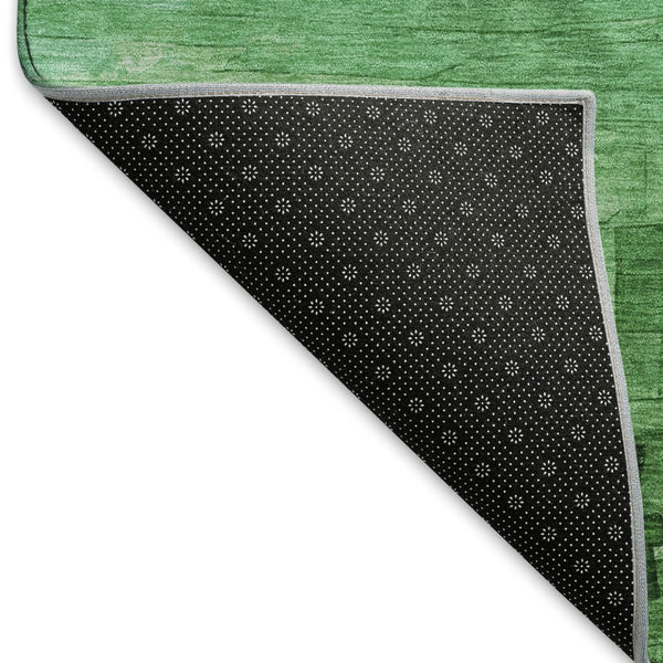 HomeRoots 10' X 14' Green And Teal Striped Area Rug – Durable, Washable, UV-Protected for Busy Homes & Pets 693864
