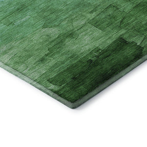 HomeRoots 10' X 14' Green And Teal Striped Area Rug – Durable, Washable, UV-Protected for Busy Homes & Pets 693864