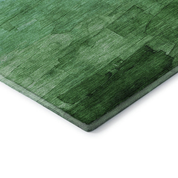 HomeRoots 10' X 14' Green And Teal Striped Area Rug – Durable, Washable, UV-Protected for Busy Homes & Pets 693864