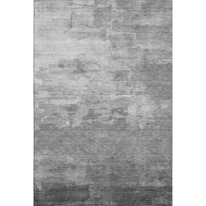 HomeRoots 8' Striped Washable Area Rug in Gray, Silver & Charcoal - UV Protected, Stain Resistant & Durable Design 693868