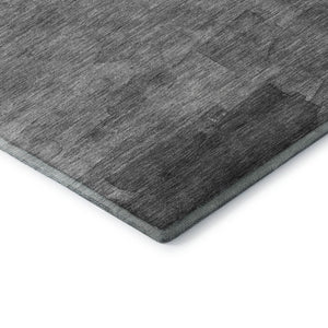 HomeRoots 8' Striped Washable Area Rug in Gray, Silver & Charcoal - UV Protected, Stain Resistant & Durable Design 693868