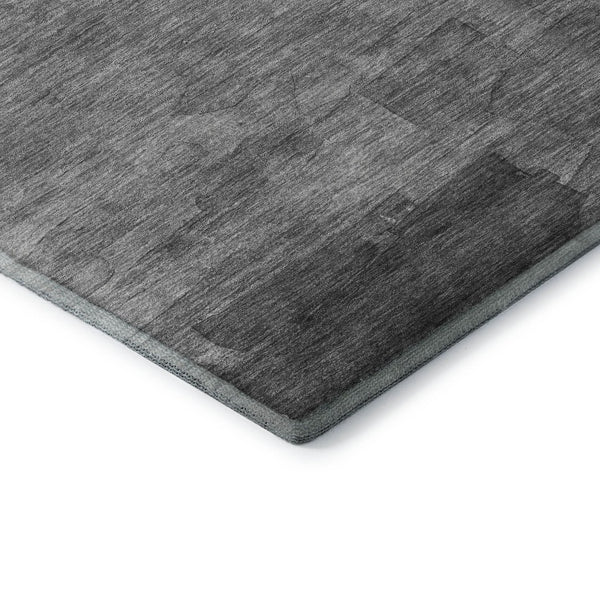 HomeRoots 8' Striped Washable Area Rug in Gray, Silver & Charcoal - UV Protected, Stain Resistant & Durable Design 693868