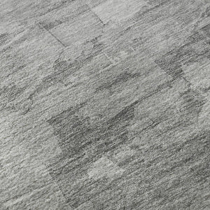 HomeRoots 9' X 12' Washable Gray Silver Charcoal Striped Area Rug with UV Protection for High-Traffic Spaces 693869