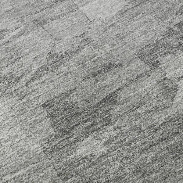 HomeRoots 9' X 12' Washable Gray Silver Charcoal Striped Area Rug with UV Protection for High-Traffic Spaces 693869
