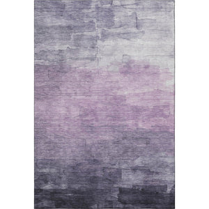 HomeRoots 5' x 8' Stylish Lavender & Lilac Striped Washable Area Rug with UV Protection for Modern Spaces 693872