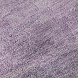 HomeRoots 8' X 8' Round Rug in Lavender & Lilac Stripes - Washable, Durable, UV-Protected for Any Space! 693873