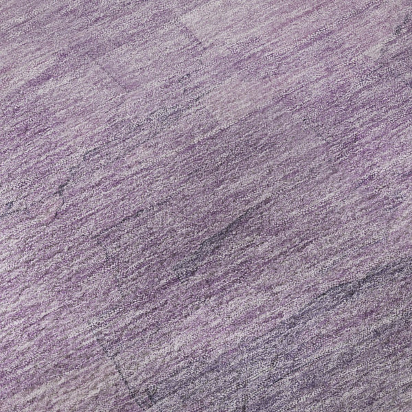 HomeRoots 8' X 8' Round Rug in Lavender & Lilac Stripes - Washable, Durable, UV-Protected for Any Space! 693873