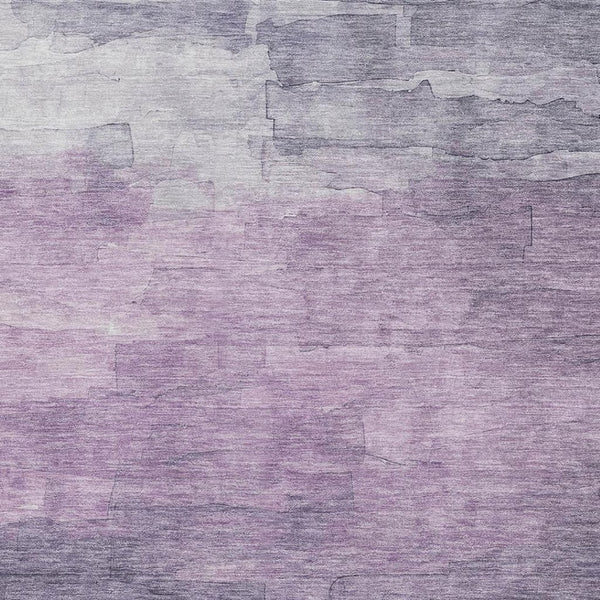 HomeRoots 8' Soft Lavender & Lilac Striped Area Rug - Stain Resistant, UV Protected, Washable for Easy Care 693874