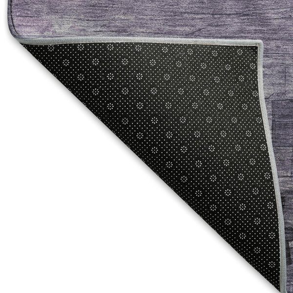 HomeRoots 9' X 12' Striped Lavender Lilac Area Rug – Durable, Stain-Resistant, UV-Protected for Any Space 693875