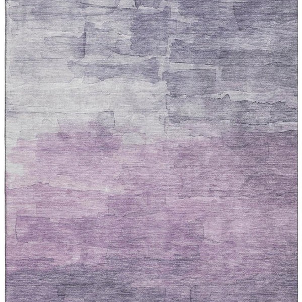HomeRoots 9' X 12' Striped Lavender Lilac Area Rug – Durable, Stain-Resistant, UV-Protected for Any Space 693875