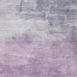 HomeRoots 10' X 14' Lavender & Lilac Striped Area Rug - Washable, UV Protected, Durable & Stylish Home Essential 693876