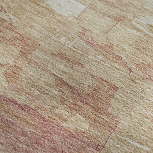 HomeRoots 8' Mauve Beige and Pink Striped Area Rug - Washable, UV Protected, Ideal for Homes with Kids & Pets 693880