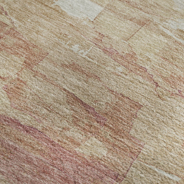 HomeRoots 8' Mauve Beige and Pink Striped Area Rug - Washable, UV Protected, Ideal for Homes with Kids & Pets 693880