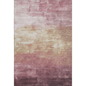 HomeRoots 9' X 12' Striped Washable Area Rug in Mauve, Beige, & Pink – Durable, UV-Protected & Easy Care! 693881