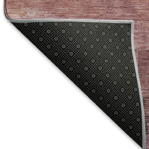HomeRoots 9' X 12' Striped Washable Area Rug in Mauve, Beige, & Pink – Durable, UV-Protected & Easy Care! 693881