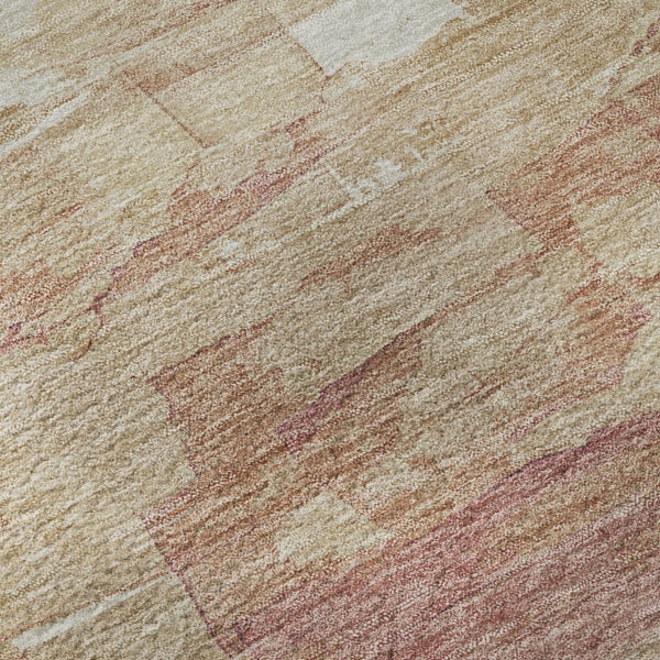 HomeRoots 9' X 12' Striped Washable Area Rug in Mauve, Beige, & Pink – Durable, UV-Protected & Easy Care! 693881
