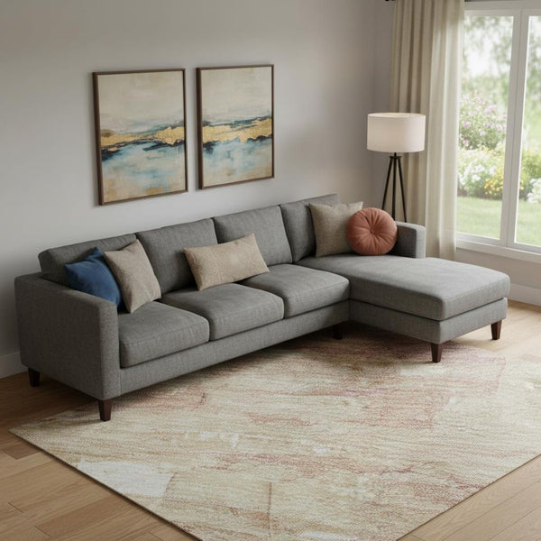 HomeRoots 9' X 12' Striped Washable Area Rug in Mauve, Beige, & Pink – Durable, UV-Protected & Easy Care! 693881