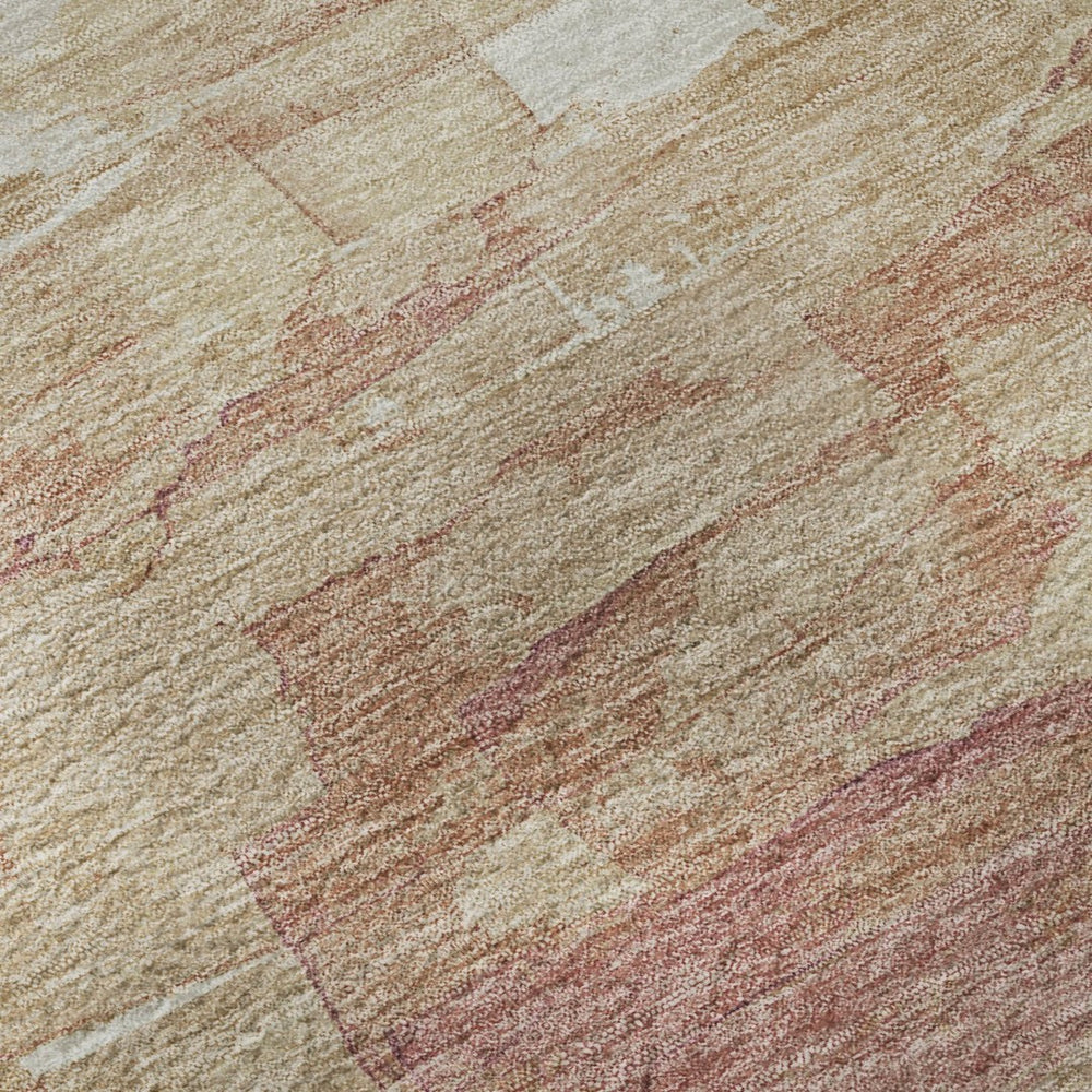 HomeRoots 10' Washable Mauve Beige Pink Striped Area Rug with UV Protection – Durable, Stylish & Family-Friendly! 693882