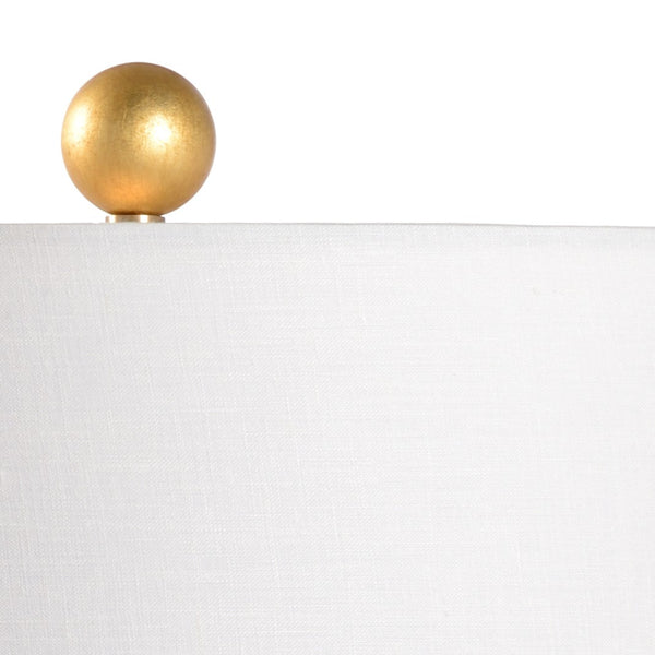 Chelsea House Hive Cobalt Blue Glazed Porcelain Table Lamp With Antique Gold Leaf Base, Off-White Linen Shade, 28.5" 69389