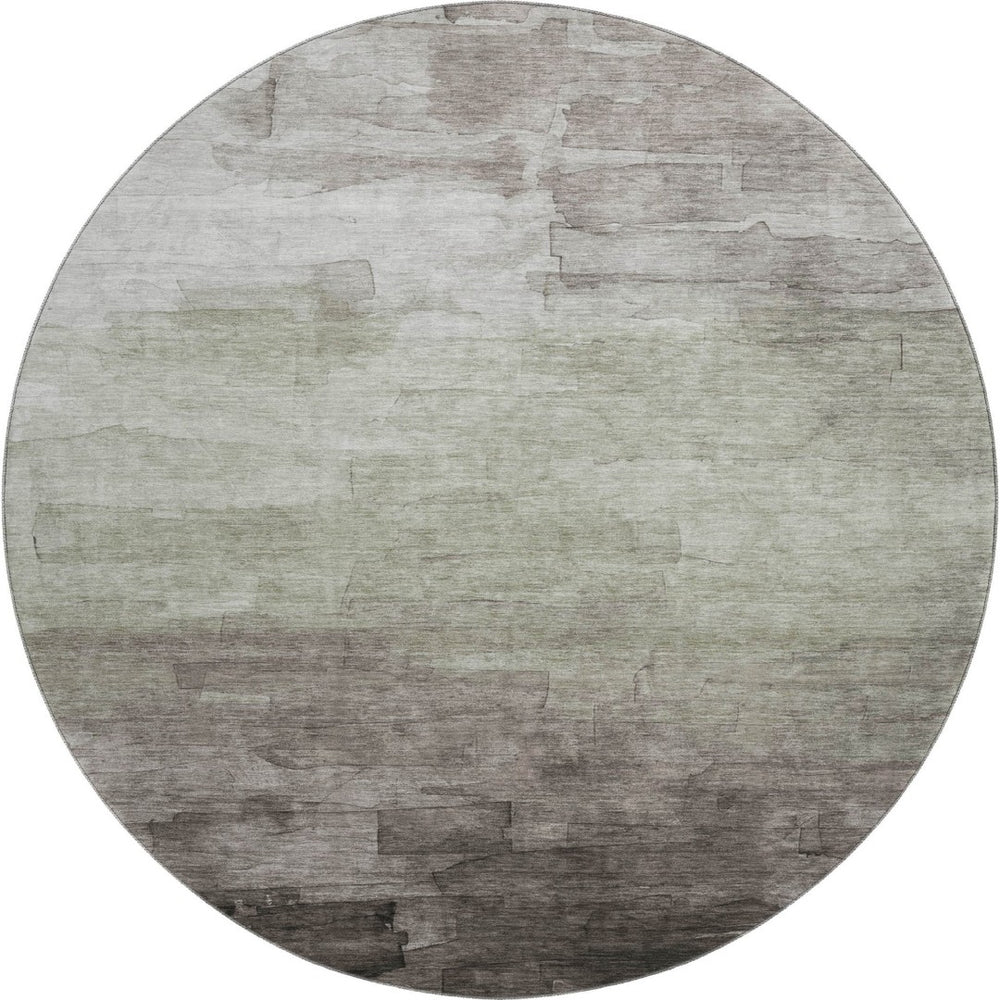 HomeRoots 8' X 8' Stylish Taupe & Beige Striped Round Rug – Washable, UV Protected, Durable for Any Space! 693891