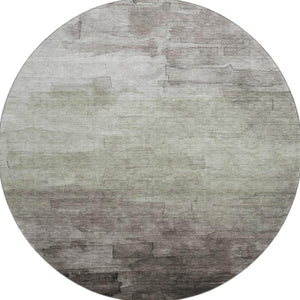 HomeRoots 8' X 8' Stylish Taupe & Beige Striped Round Rug – Washable, UV Protected, Durable for Any Space! 693891