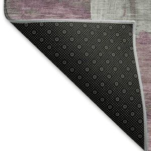 HomeRoots 5' Abstract Washable Area Rug in Artichoke Green, Pale Aqua & Blush - Stain Resistant, UV Protected Decor 693896