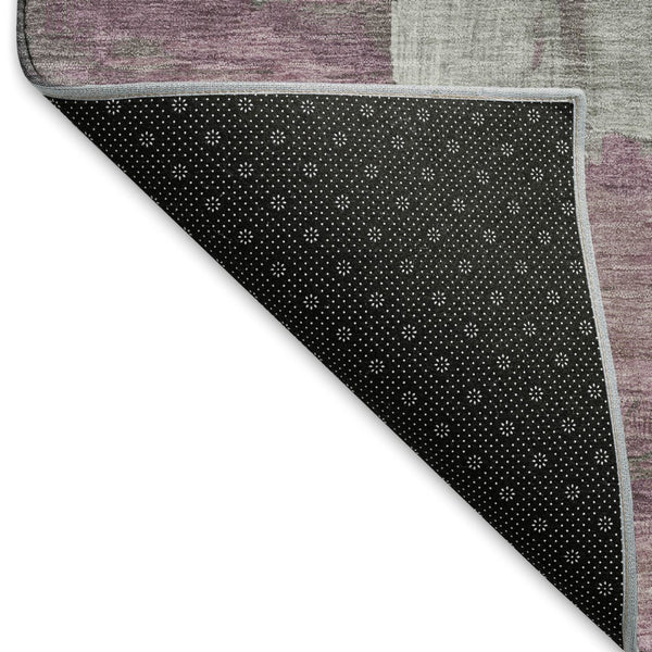 HomeRoots 5' Abstract Washable Area Rug in Artichoke Green, Pale Aqua & Blush - Stain Resistant, UV Protected Decor 693896