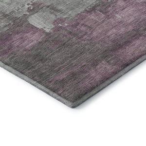 HomeRoots 5' Abstract Washable Area Rug in Artichoke Green, Pale Aqua & Blush - Stain Resistant, UV Protected Decor 693896