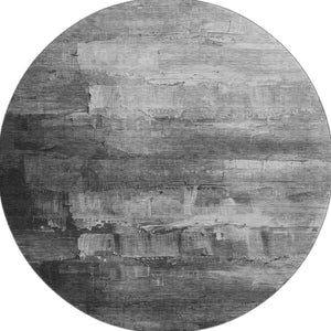 HomeRoots 8' X 8' Modern Gray Silver Charcoal Abstract Washable Round Rug with UV Protection & Non-Slip Backing 693909