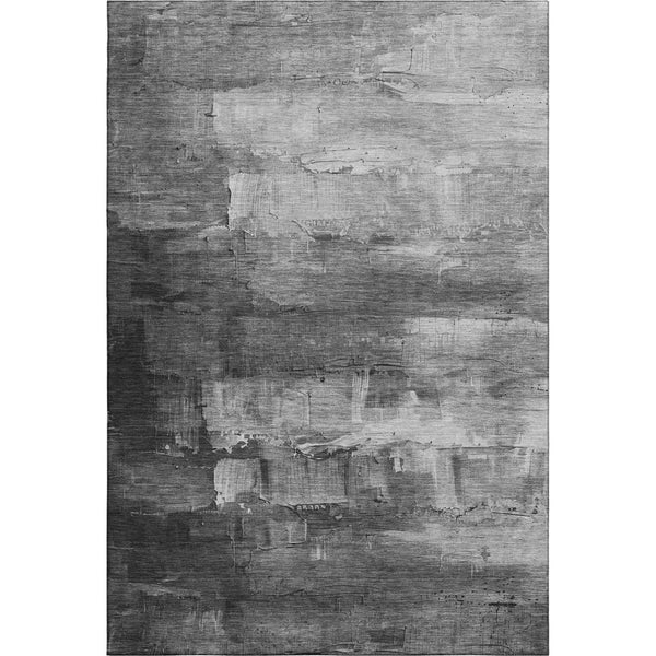 HomeRoots 10' Gray Silver Charcoal Abstract Washable Area Rug - UV Protected, Durable, and Easy Care Design 693912