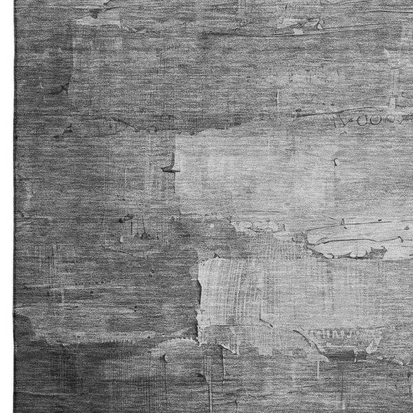 HomeRoots 10' Gray Silver Charcoal Abstract Washable Area Rug - UV Protected, Durable, and Easy Care Design 693912