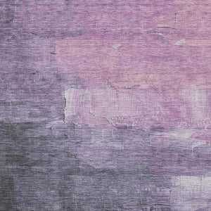 HomeRoots 5' Lavender & Green Abstract Area Rug - Modern, Washable, UV-Protected, Stain-Resistant & Non-Slip 693914